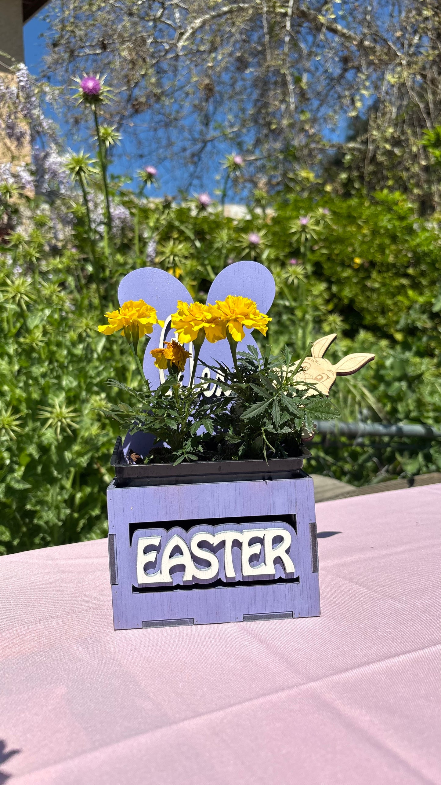 Personalized Wooden Easter Basket – Bunny Crate – Reusable Gift Box