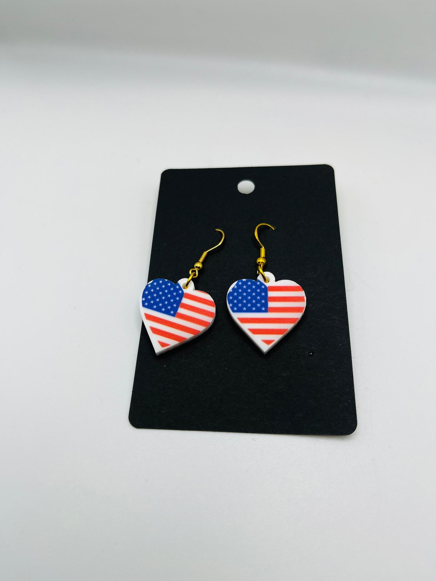 Acrylic USA earrings and keychains