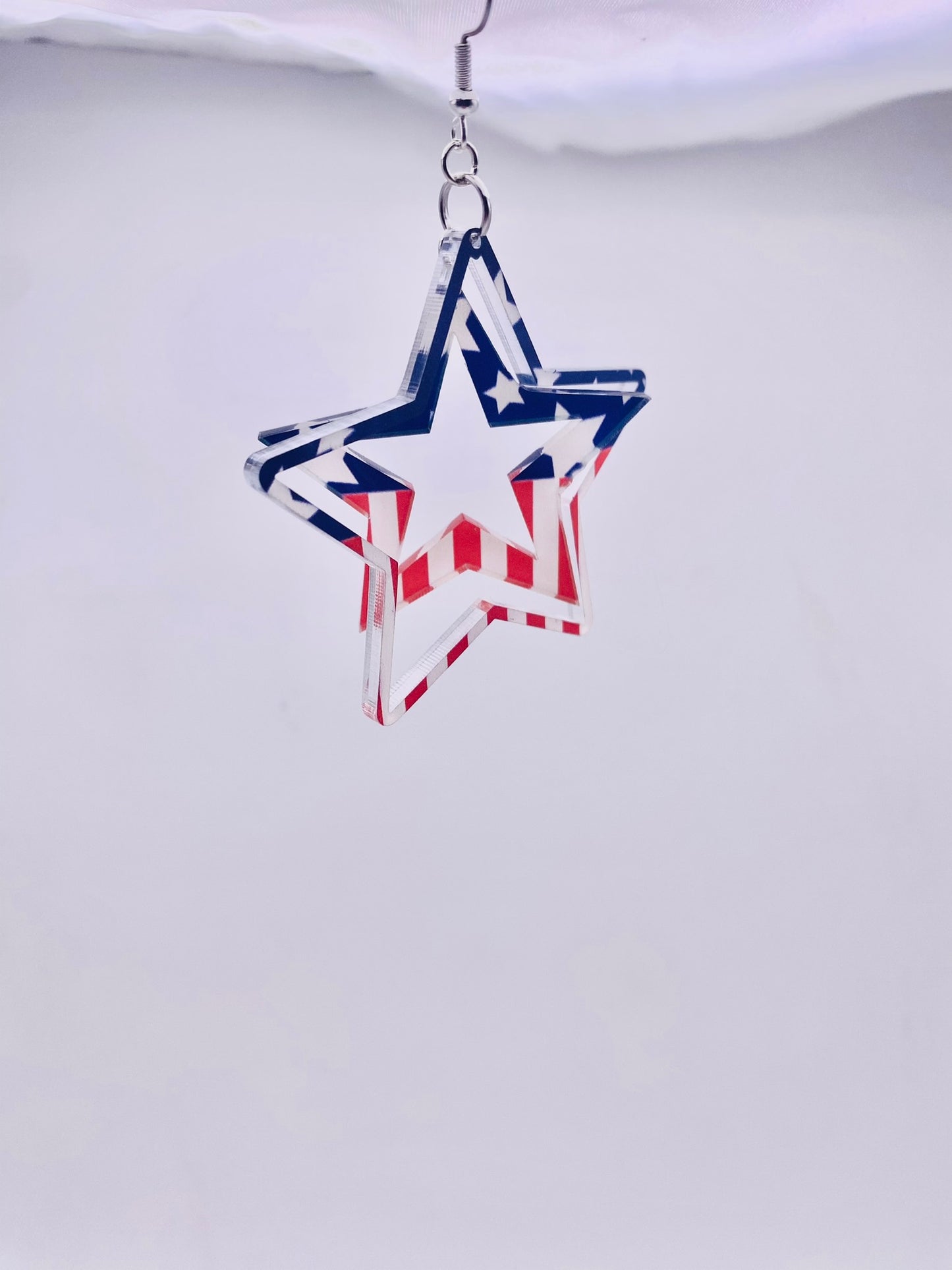 Acrylic USA earrings and keychains