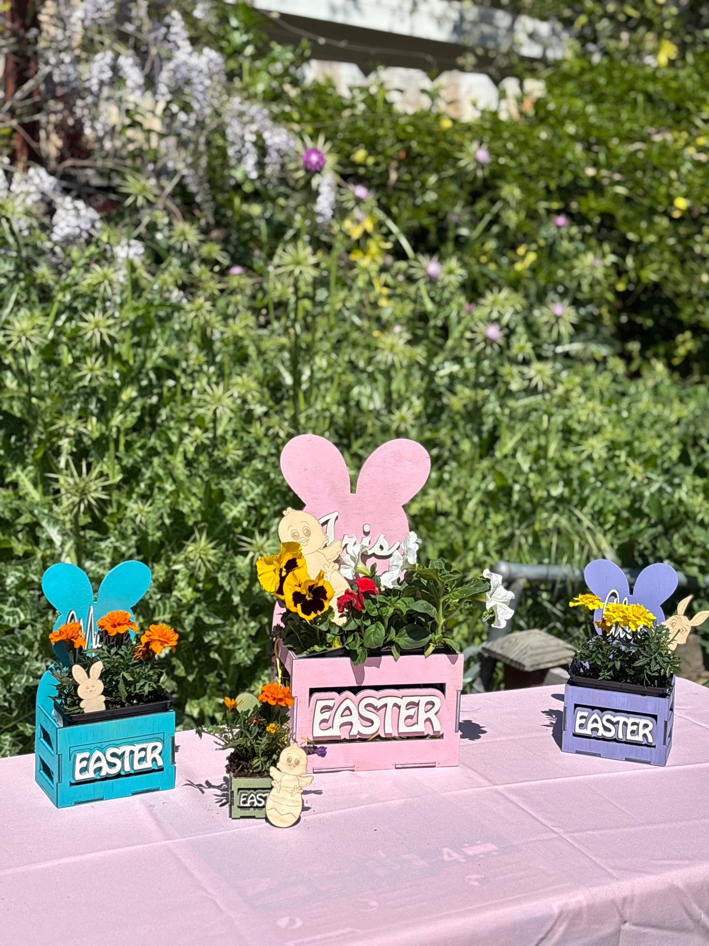 Personalized Wooden Easter Basket – Bunny Crate – Reusable Gift Box