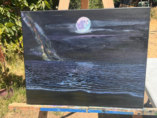 Sea, Moon, and Milky Way