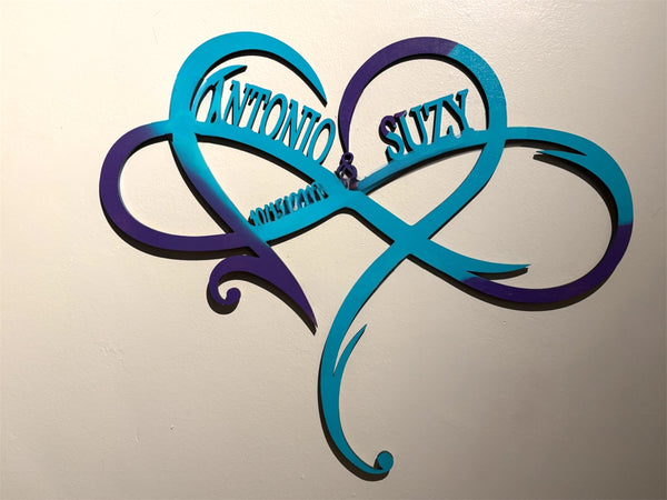 Personalized Infinity Heart Sign with Names & Date | Custom Heart Wall Art for Couples, Anniversary, Wedding & Valentine Gift