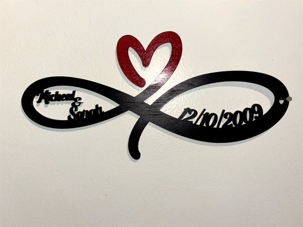 Personalized Infinity Symbol Sign with Names & Date | Custom Infinity Wall Art for Couples, Anniversary & Valentine Gift